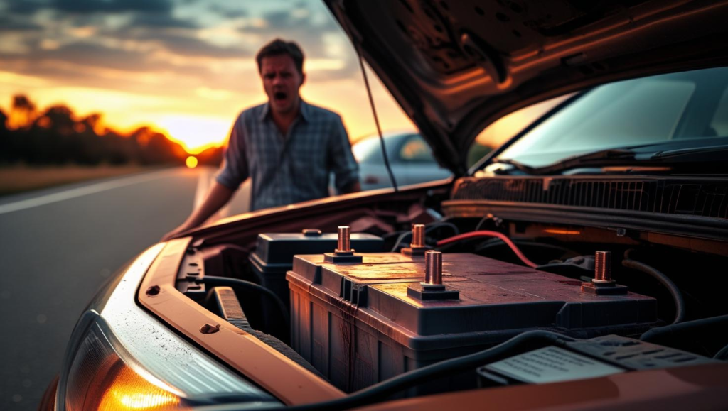 Car showing signs of weak battery before car battery replacement