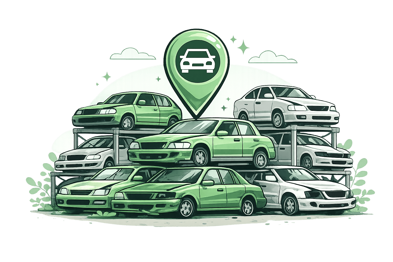 Thousands of cars available for used auto parts Savannah at Cash N Carry Parts salvage yard