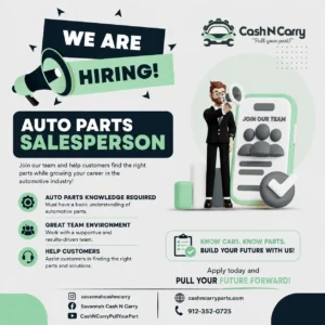 Career page banner for Cash-N-Carry Pull Your Part inviting job seekers to join the team and view open positions.